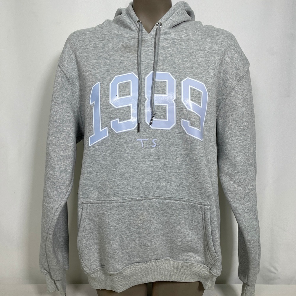 Taylor Swift The Eras Tour 1989 Gray Hoodie Sweatshirt Women's XL